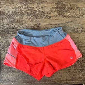 Athleta Women's Vibrant Orange and Gray Athletic Shorts